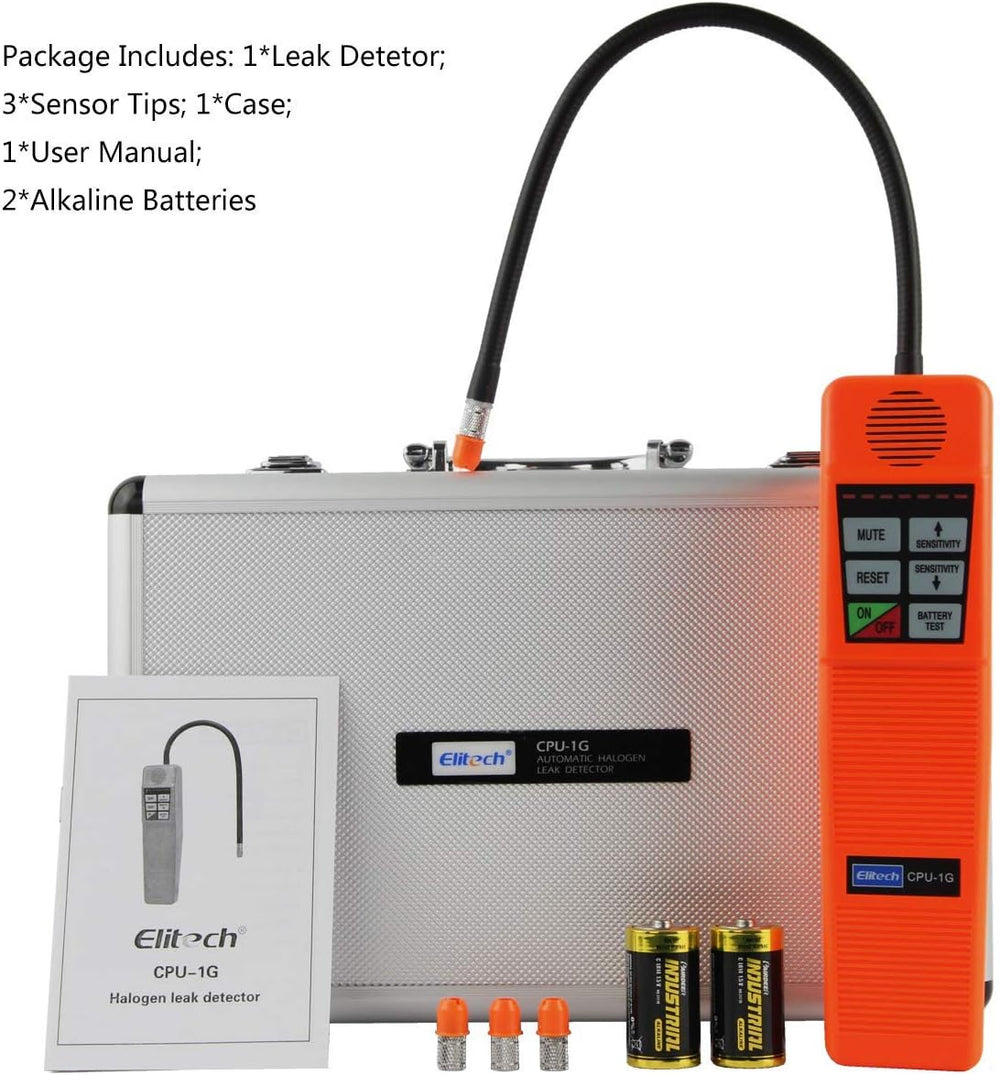 Elitech CPU-1G HVAC Leak Detector Halogen Gas Tester HVAC Refrigerant AC Snif...