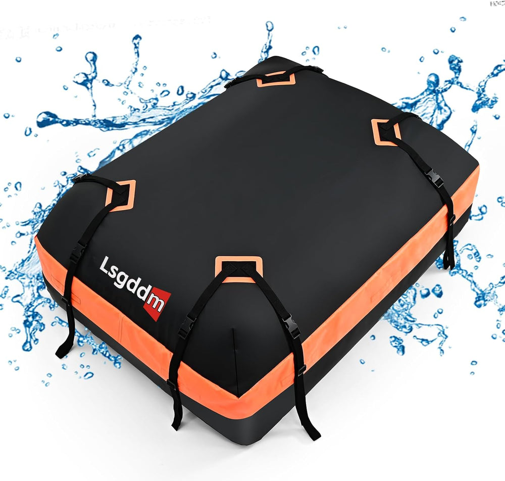 Roof Bag, Waterproof Soft Car Top Carrier Without Rack, 15 Cubic Feet Cargo C...
