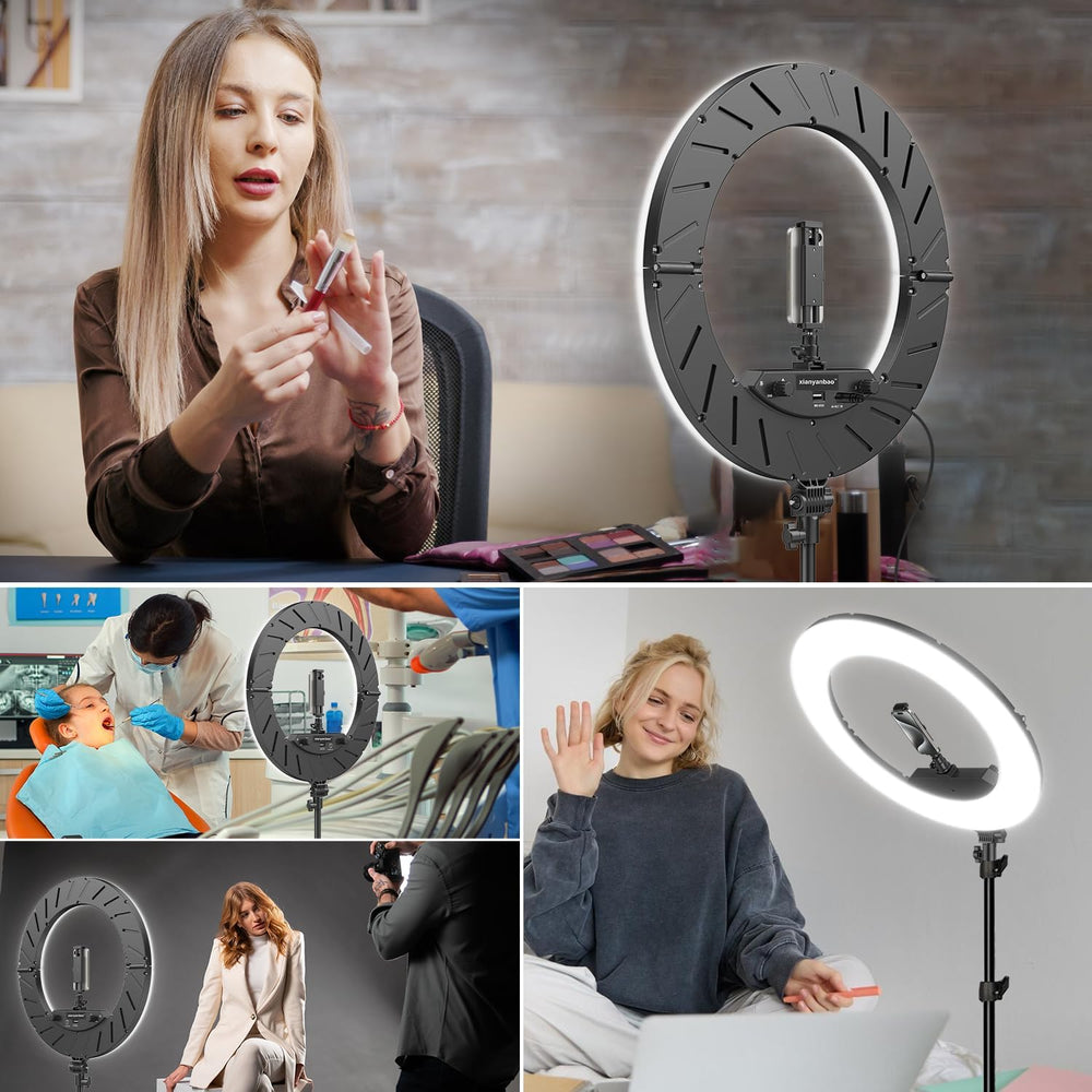 18 Inch Ring Light Kit, 55W6700k Dimmable LED Light, Tripod Stand, Remote Con...