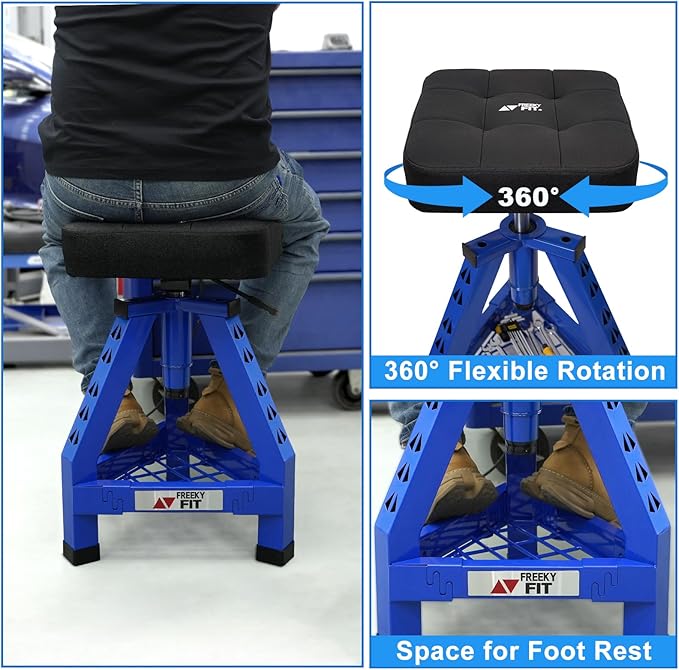 Adjustable Shop Stool, Garage Mechanic Stool Chair, Work Seat