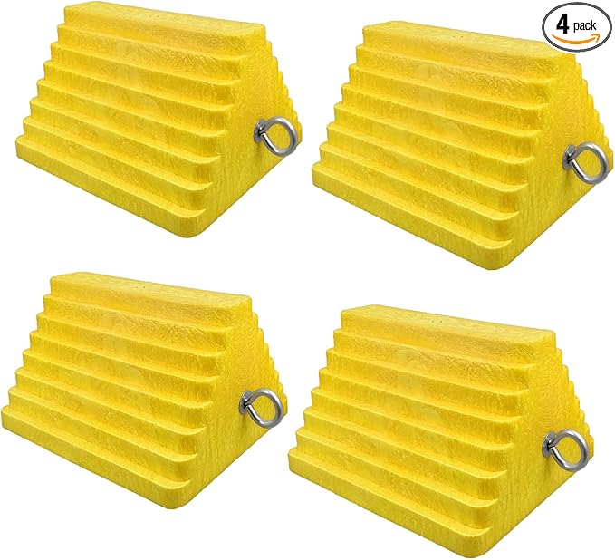 Premium 4 pcs Heavy Duty Wheel Tire Chocks, Vehicle Chocks