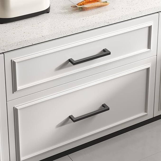 goldenwarm 22 Pack 3-3/4 inch Black Square Bar Cabinet Pull