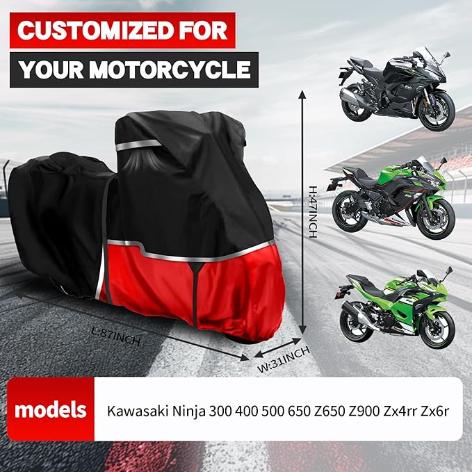 420D Motorcycle Cover Suitable for Kawasaki Ninja 400 500 650 Z900 Zx6r Models