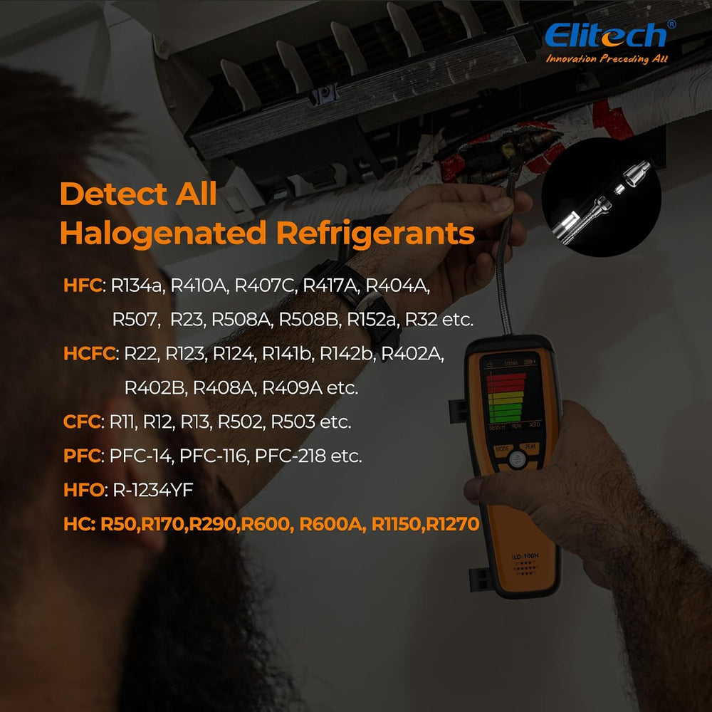 Elitech HVAC Refrigerant Leak Detector Heated Diode Sensor Halogen Freon Snif...