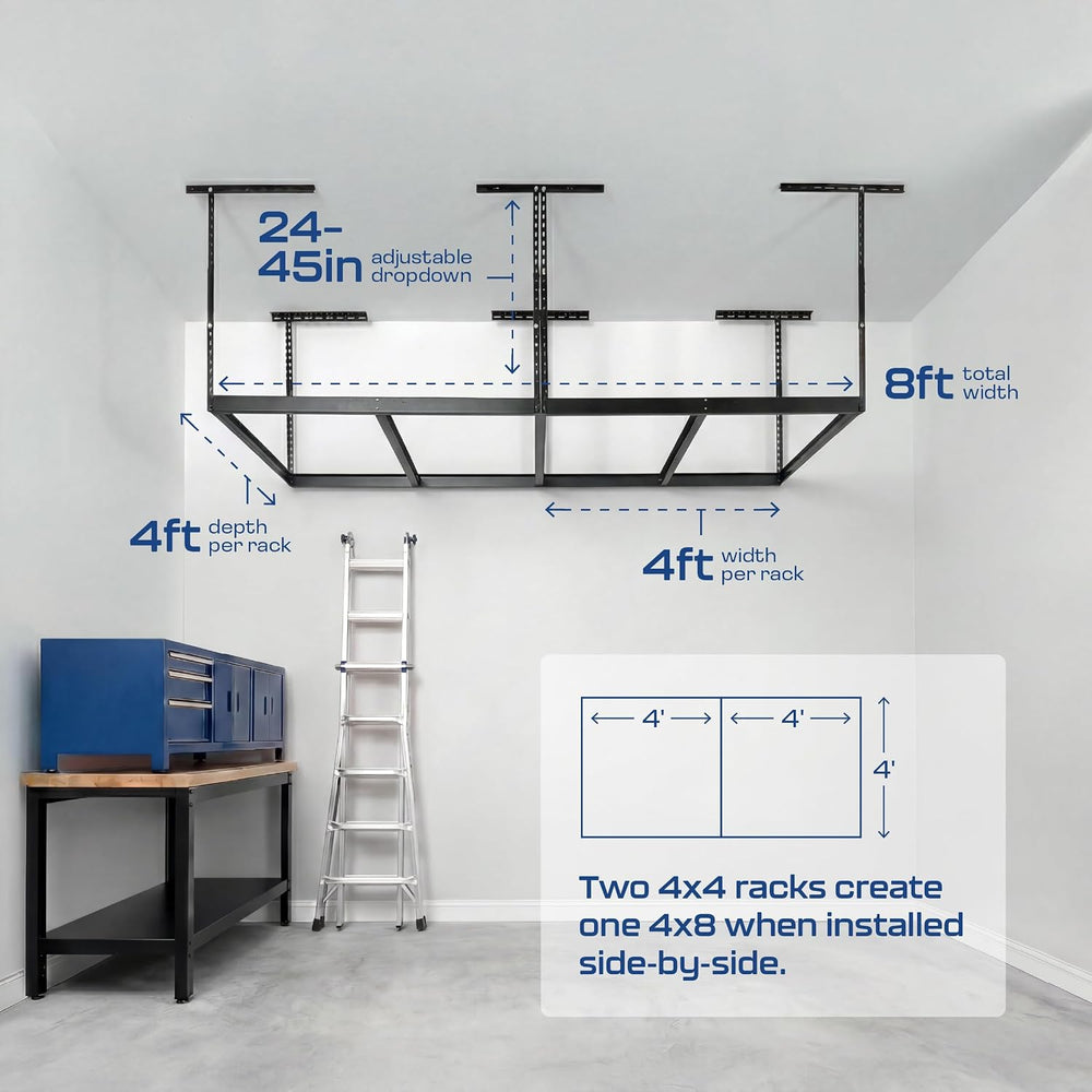 MonsterRax 4x8 Overhead Storage Rack Frame Kit
