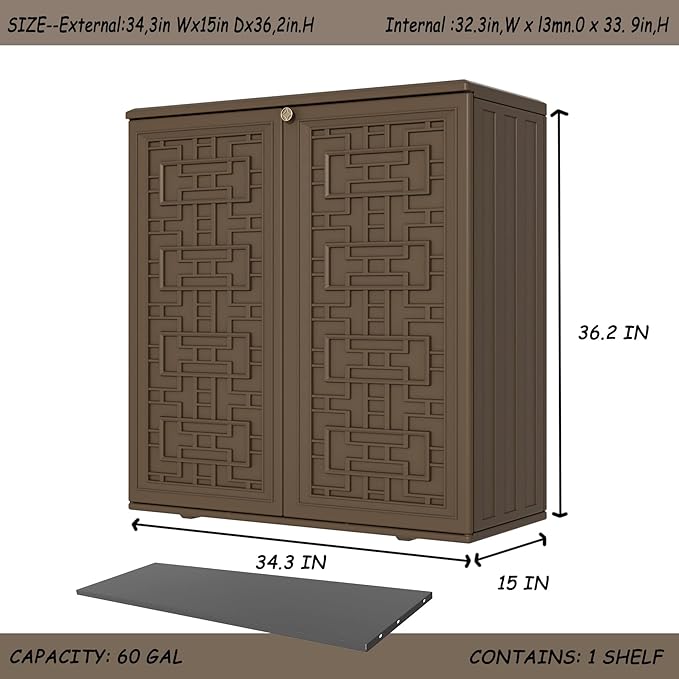Storage Box Outdoor Caninet, Resin Indoor Storage Box Waterproof Outdoor