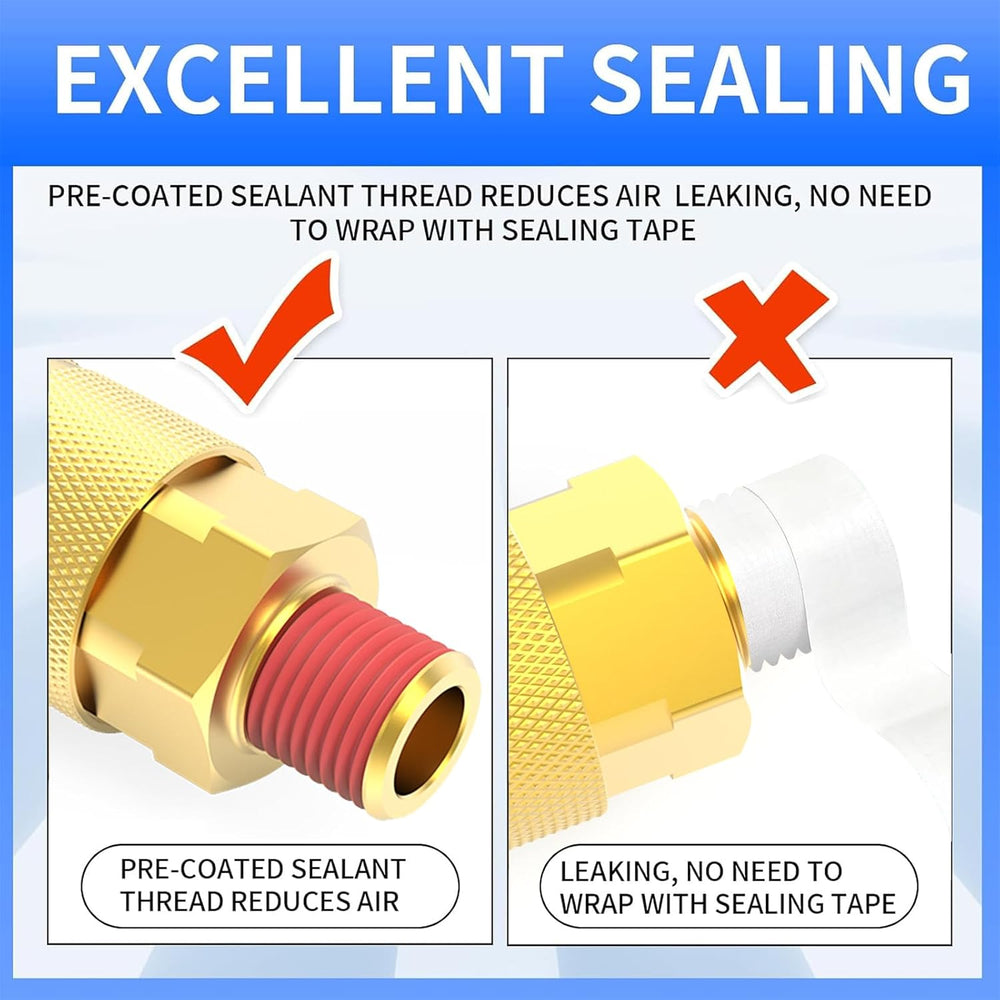 ChillWaves 1/4-Inch Brass Male Industrial Coupler,1/4" NPT Male 6-Ball Q...