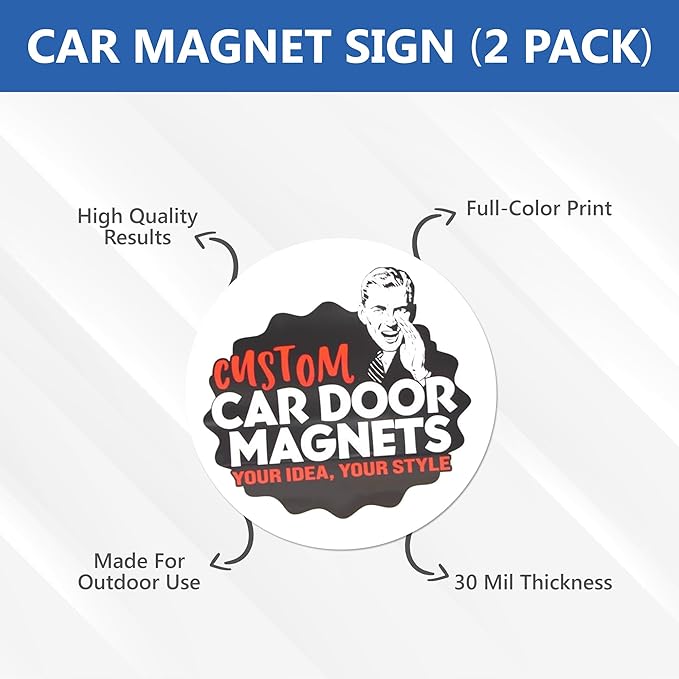 Custom Car Magnet Signs for Businesses 2 pk