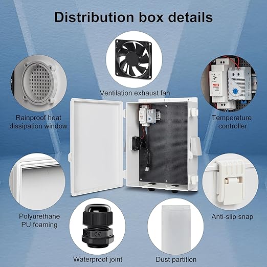 Outdoor Electrical Junction Box, ABS Water Resistant Enclosure