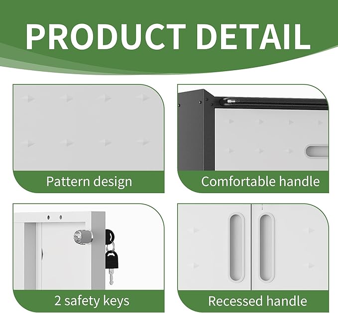 Metal Tool Cabinet, Garage Storage Cabinet System, Wall Cabinet & Locking
