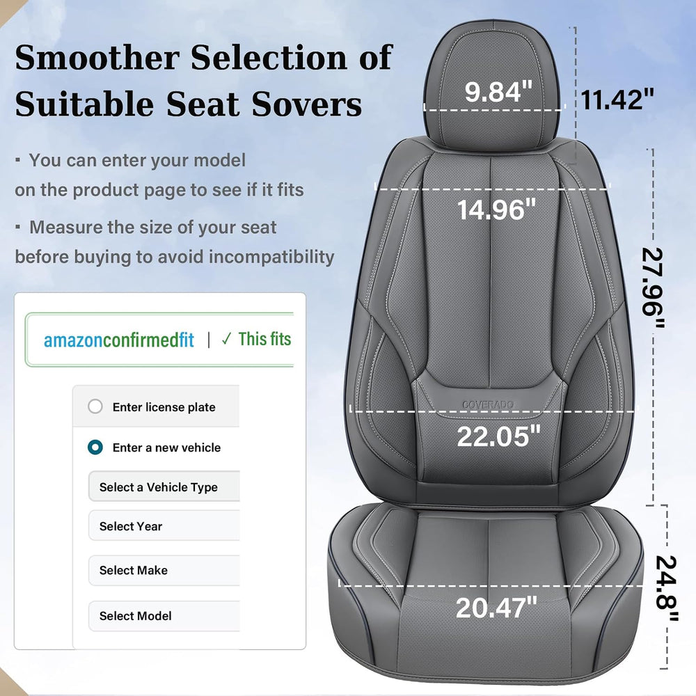 Coverado Car Seat Covers Full Set, Seat Covers for Cars, Car Seat Covers Fron...
