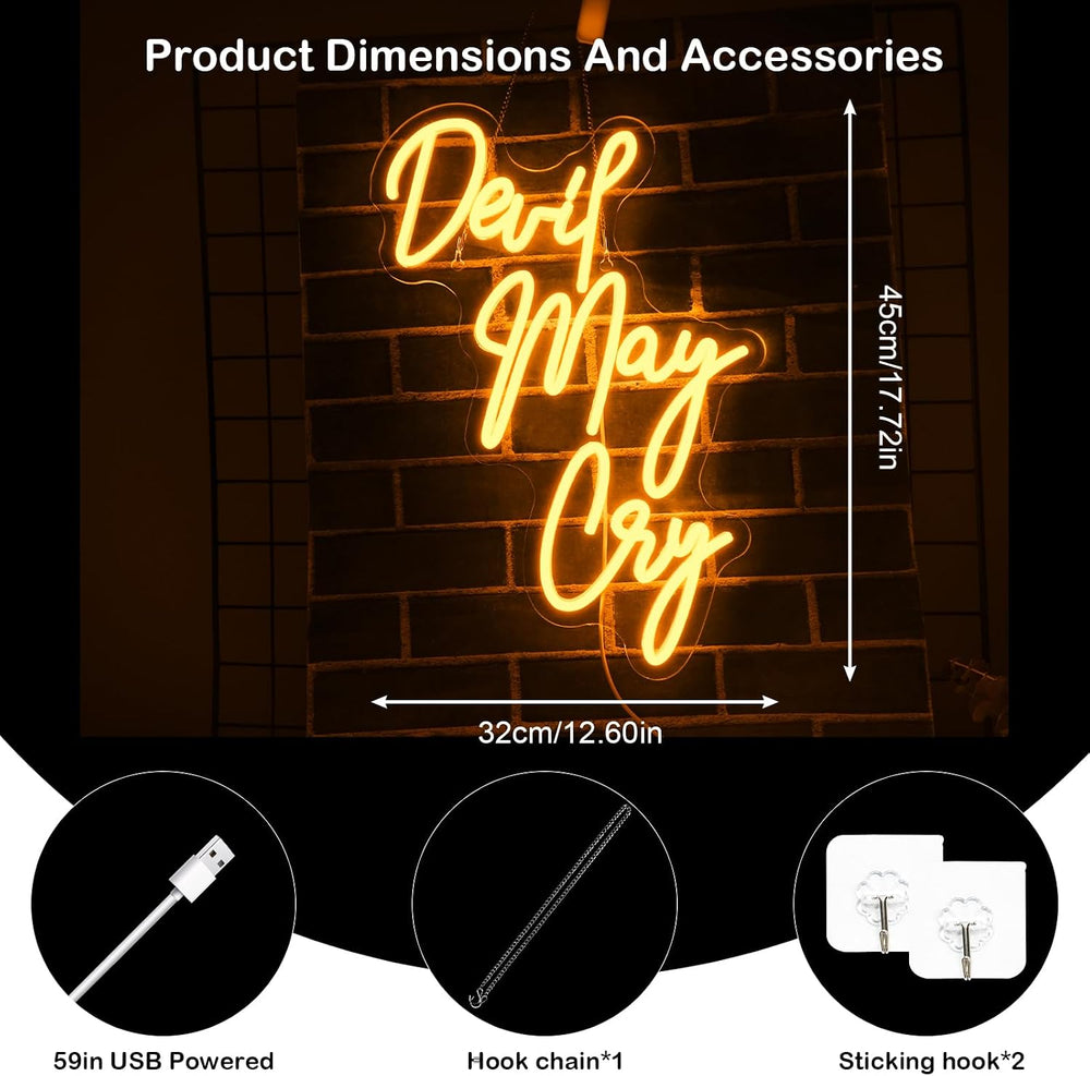 Devil May Cry Neon Sign Devil May Cry for Wall Decor neon Sign Lights USB Gam...