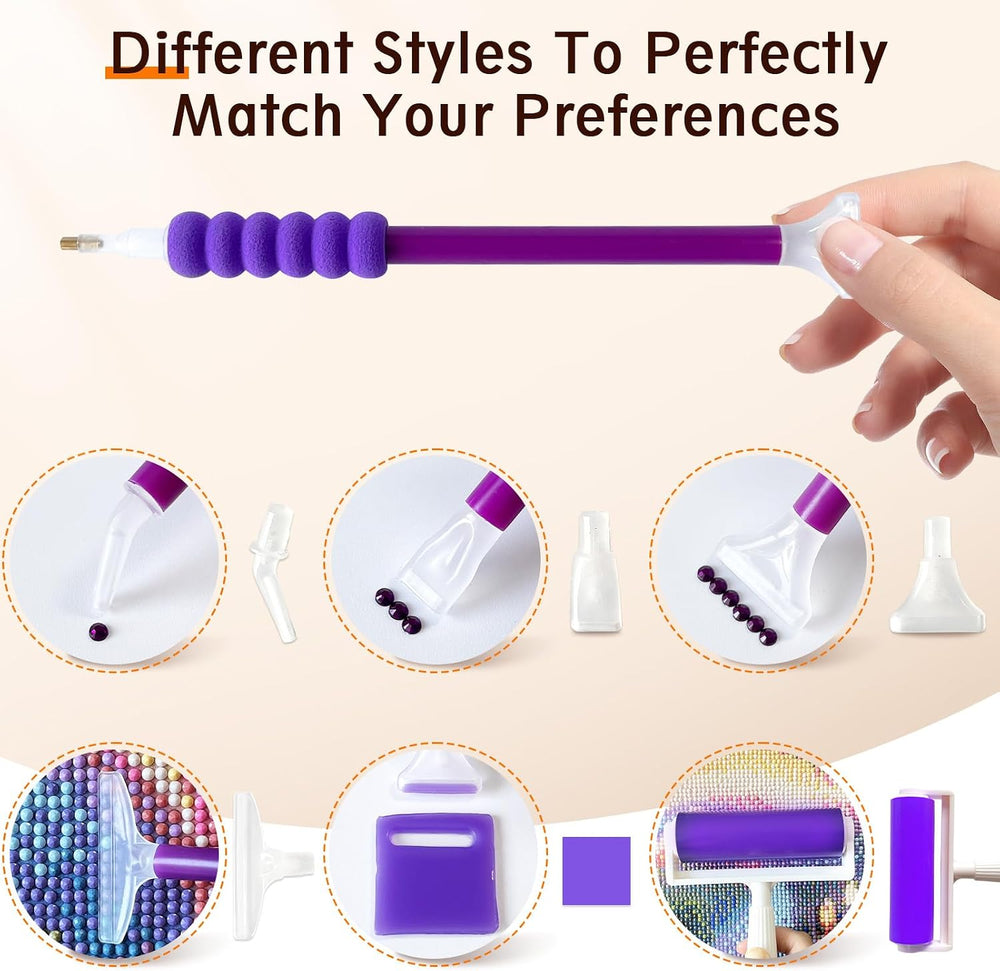 FANGZH Diamond Painting Storage Accessories Kit with A4 Light Pad, Bead Organ...