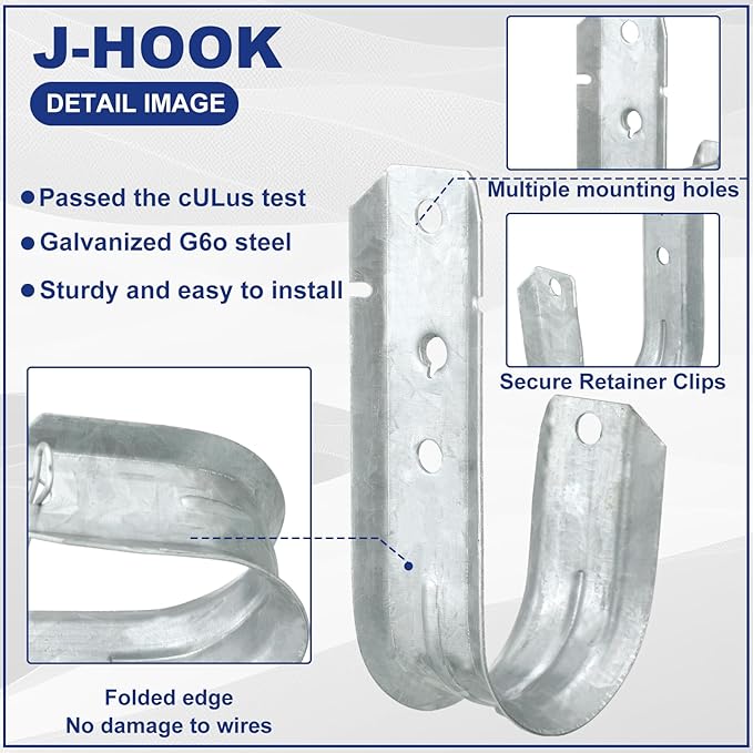Gisafai 100 Cable Support J Hook, Cable Hooks