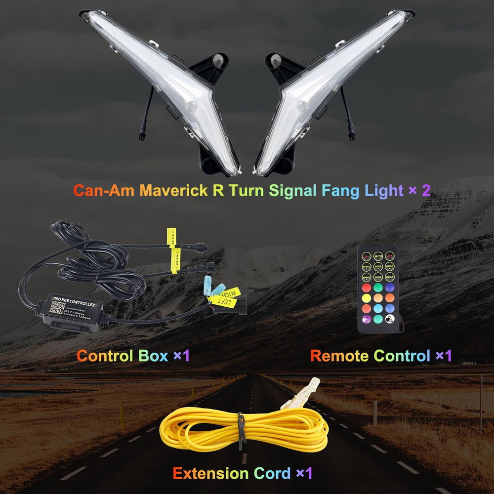 Tavaray RGBW LED Fang Lights for Can-Am Maverick R 2024-2026 MAX X RS, Pure W...