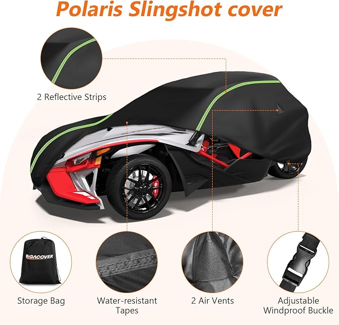 Full Cover Compatible with Polaris Slingshot with Roof, 420D Oxford Cloth