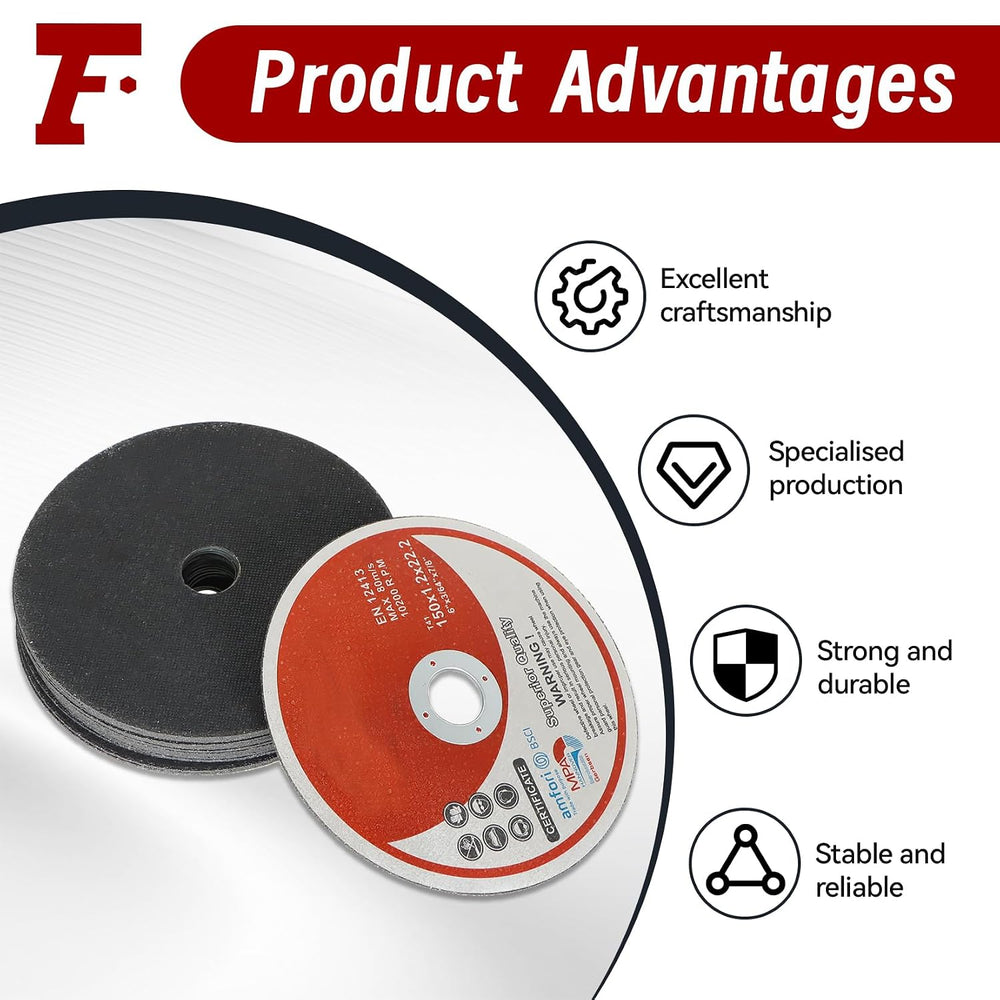 Cut Off Wheels 50 Pack 6 x .045 x 7/8 Inch Metal and Stainless Steel Cutting ...