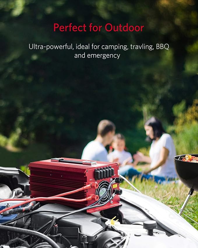 BESTEK 2000W Power Inverter 3 AC Outlets DC 12V to 110V AC Car Power Converter