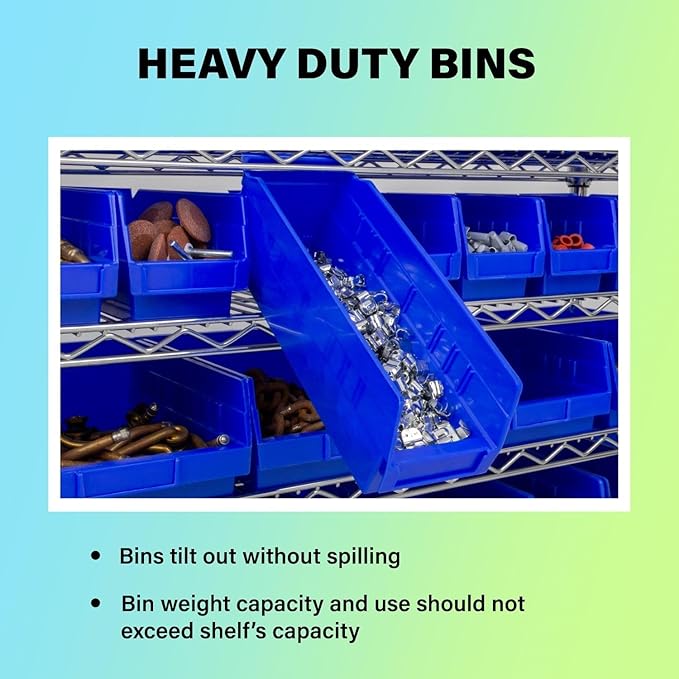 Akro-Mils 30130 Plastic Shelf Bins, Heavy Duty Storage Bins (12-Pk)