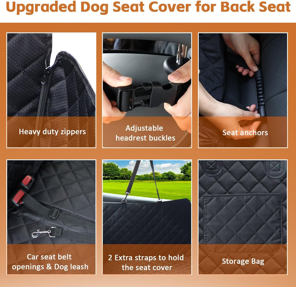 JSTHT Dog Car Seat Cover for Pets Back Seat Extender Support 420lbs