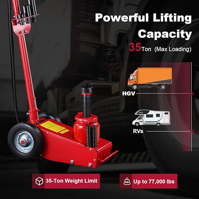 Stark USA Heavy Duty 35-Ton Air Hydraulic Floor Jack