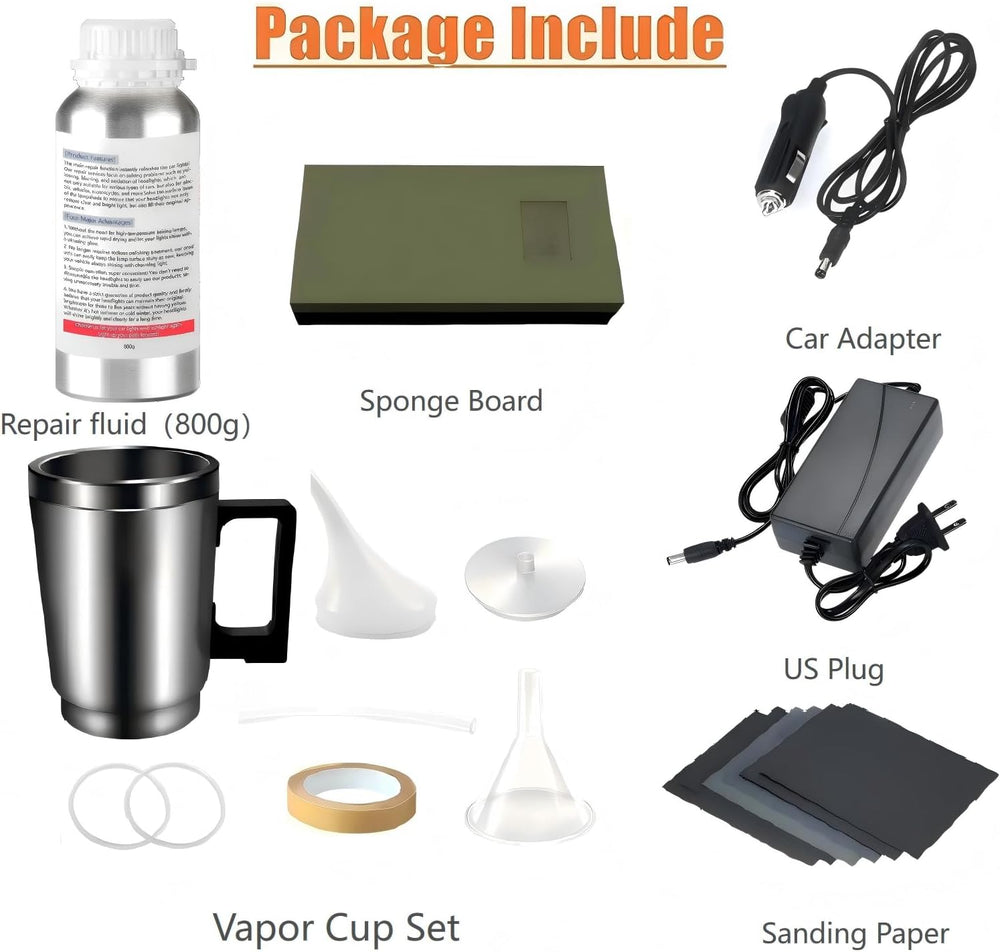 800g Headlight Restoration Kit,Car Headlight Glass Scratch Renovation Tool,Au...