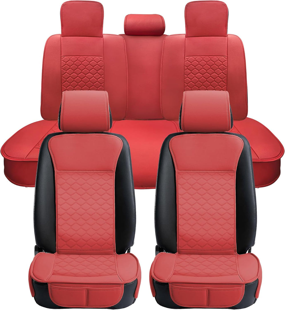 Elantrip Car Seat Cover Full Set Leather Car Seat Protector Universal fit