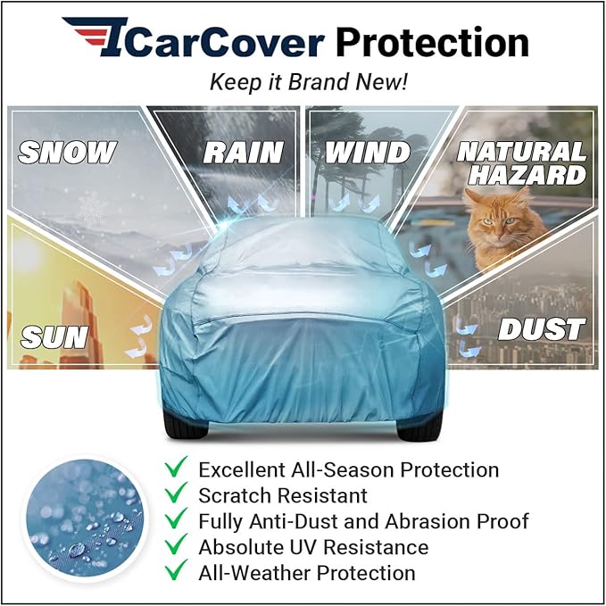 iCarCover Premium Car Cover for 1998-2000 Chevy Metro Heavy Duty Waterproof All
