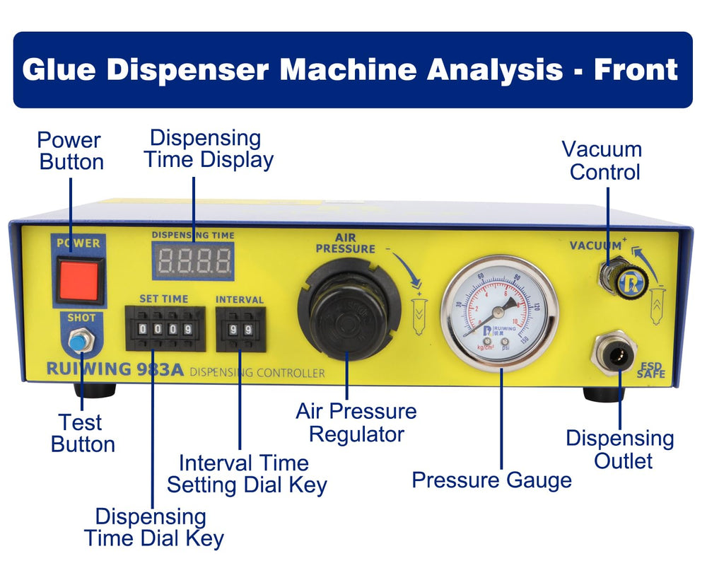 983A Auto Glue Dispenser AC 110V Automatic/Semi-Automatic Solder Paste Liquid...