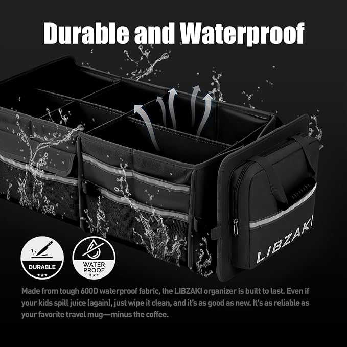 LIBZAKI Oversize 4 in 1 Car Trunk Storage Organizer