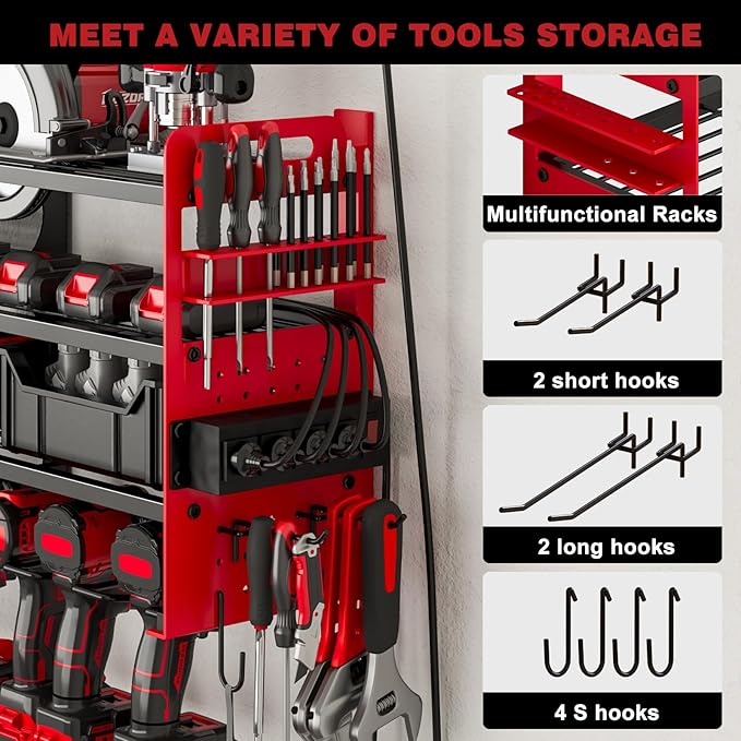 12 Cordless Drill Holder Large Power Tool Organizer Wall Mount