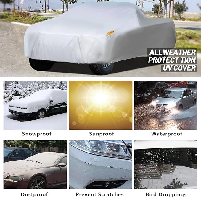 MORNYRAY Waterproof Car Cover All Weather Snowproof UV Protection Windproof