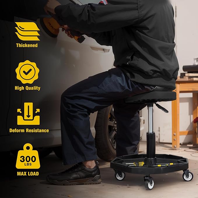 YELLOW JACKET Rolling Garage Seat