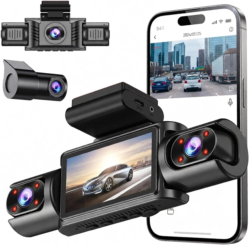 New 4 Channel Dash Cam 360° View -128GB Card Dash Camera for Cars