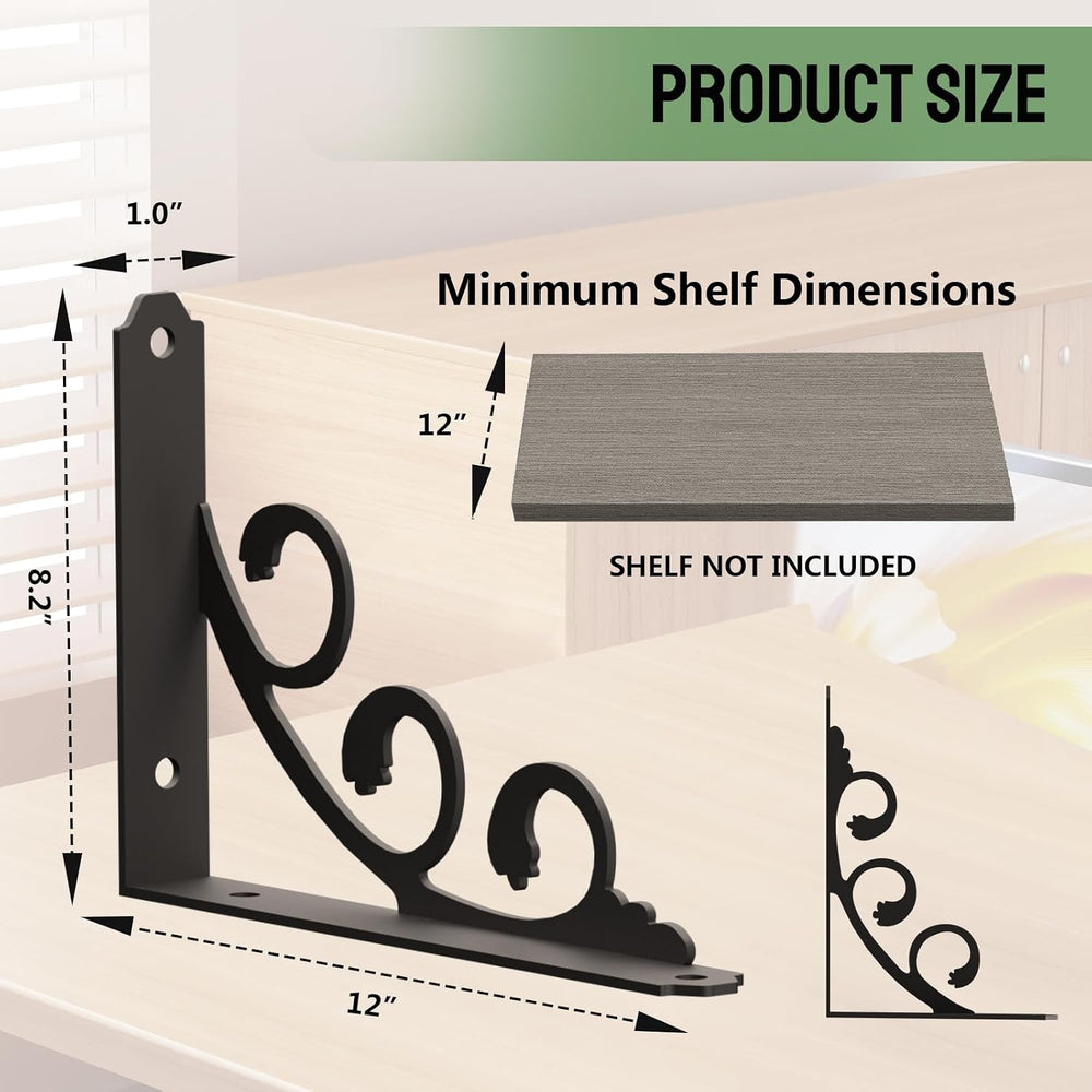L Shelf Brackets for 12" - 14" Board, Floating Shelf Bracket Heavy ...