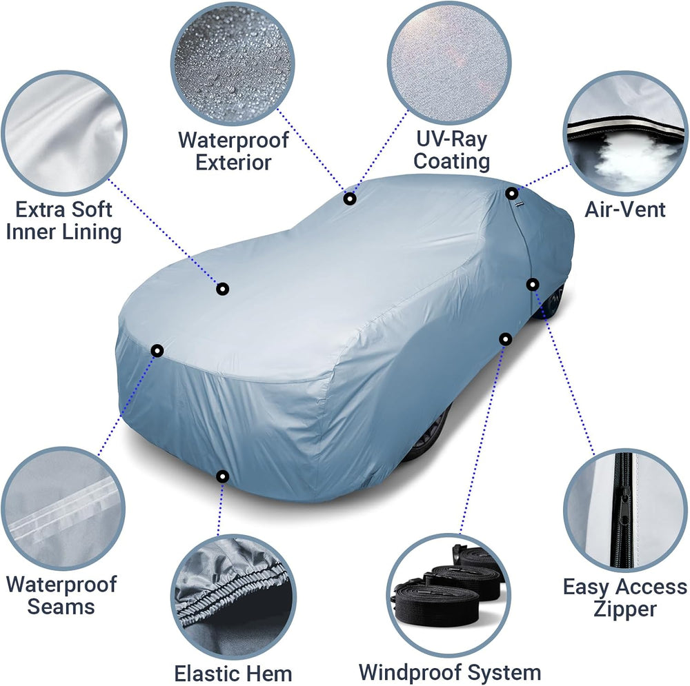 iCarCover Car Cover Waterproof All Weather for 2004-18 Chevy Aveo Hatchback