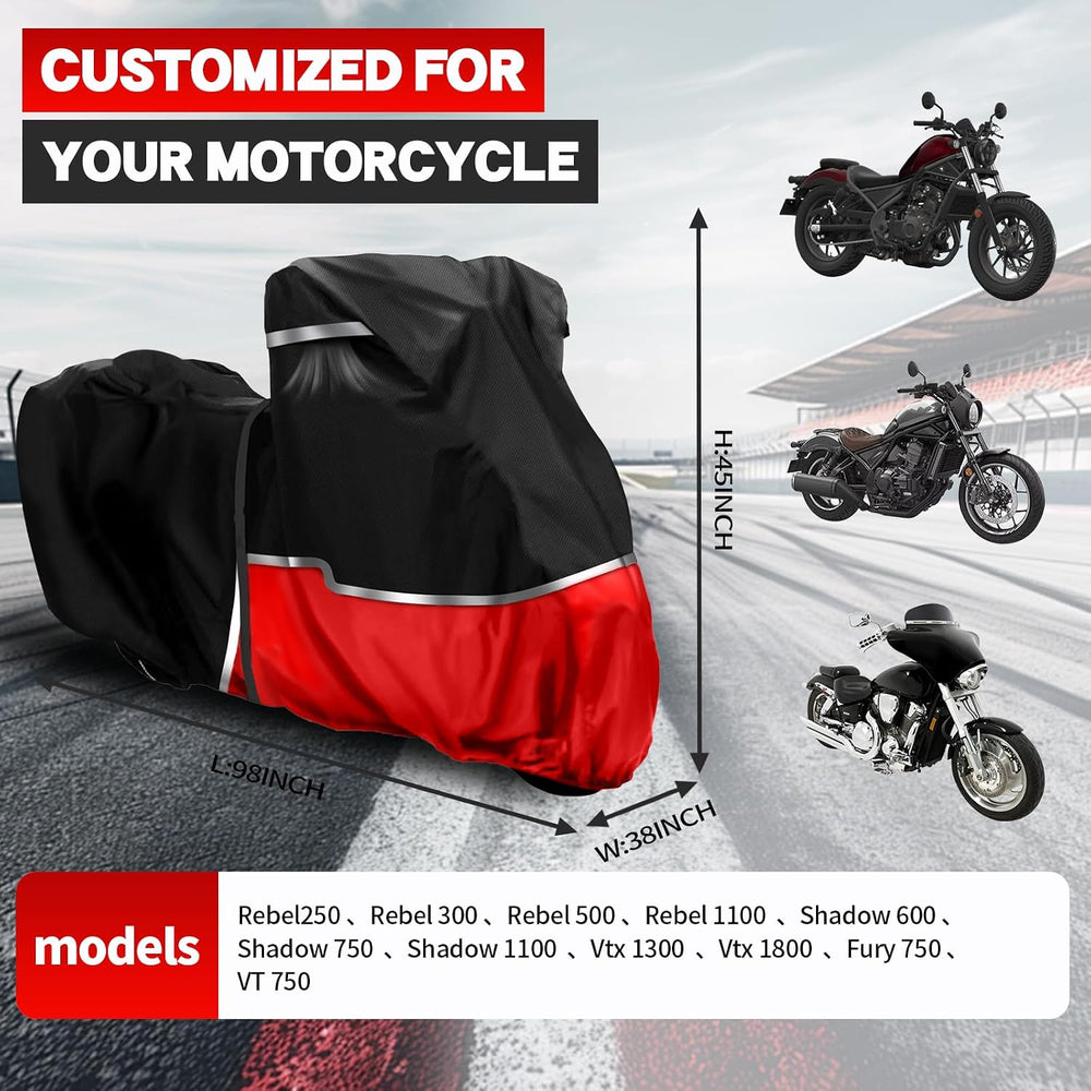 Motorcycle Cover Fits Honda Rebel 300 500 1100 Shadow 750 VTX 1300C