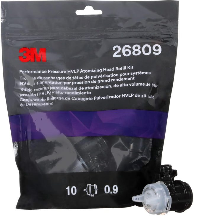 3M Performance Pressure HVLP Atomizing Head Refill Kit 26809, 10 Pack, 5