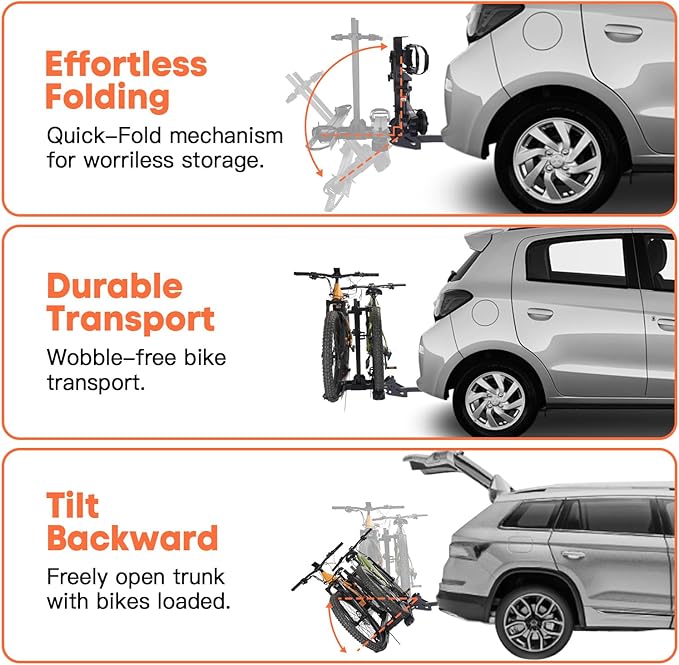 CyberRack S2 Ebike Rack, 300 lbs Capacity Foldable Bike Racks