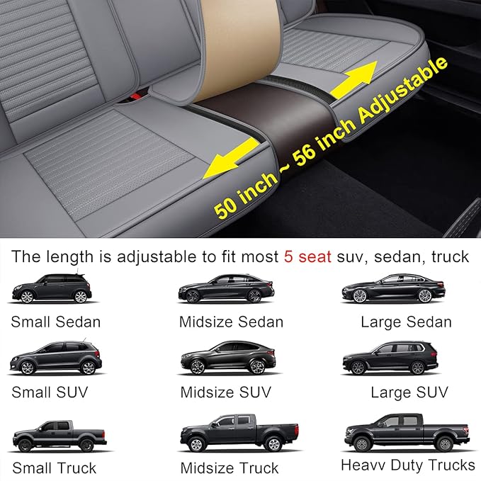 LINGVIDO Car Seat Covers, Breathable and Waterproof Faux Leather Automotive