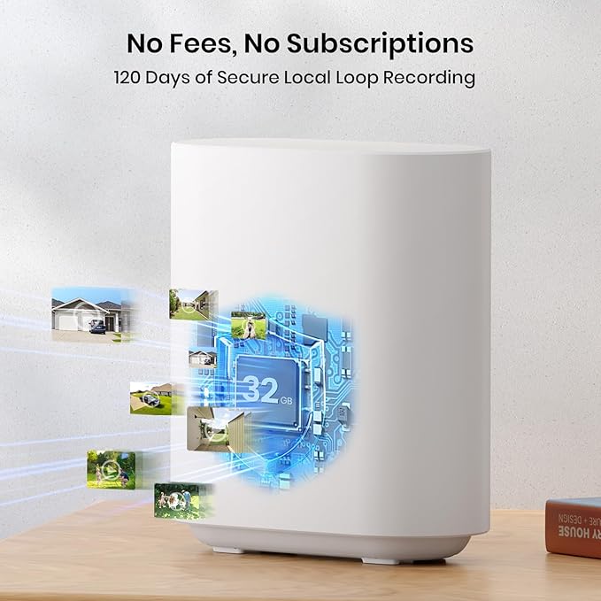 AOSU Security Cameras Outdoor Wireless, 2 Cam-Kit, No Subscription,