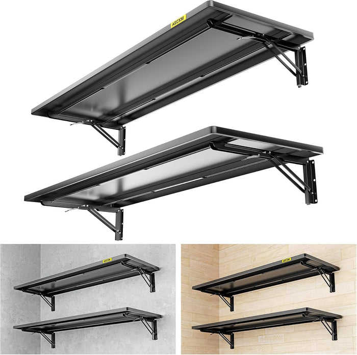2pack-1.3x4ft Adjustable Rail Type Folding Storage Rack Shelf, Suitable