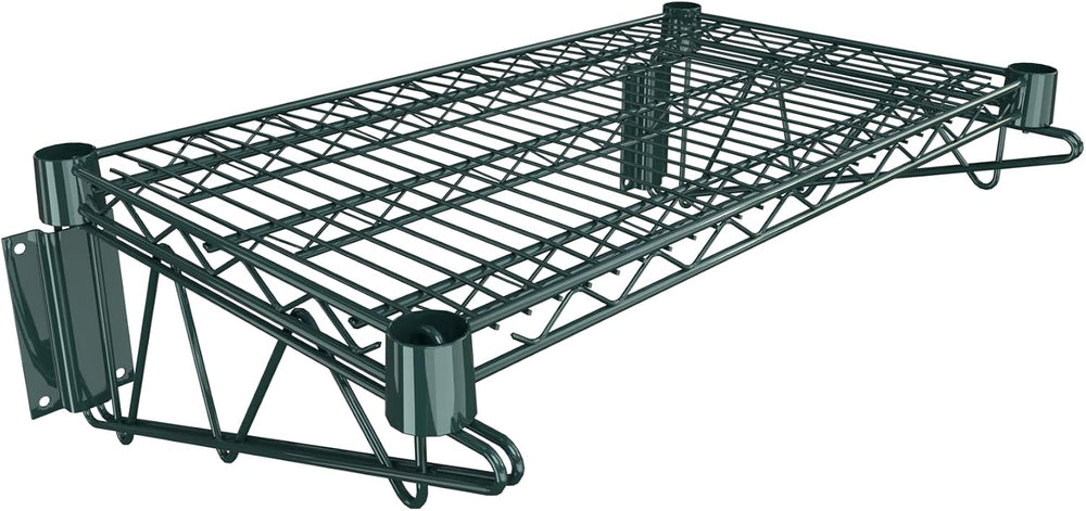 14" x 24" Green Epoxy Wire Wall Mount Shelf