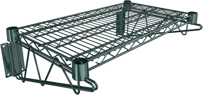 14" x 24" Green Epoxy Wire Wall Mount Shelf