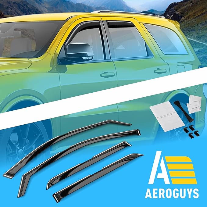 Extra Durable Window Deflectors in-Channel Window Visors Rain Guards Fit (4pcs)