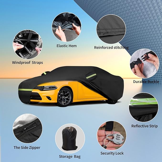Waterproof Car Covers for 2006-2025 Dodge Charger Custom Heavy Duty Waterproof