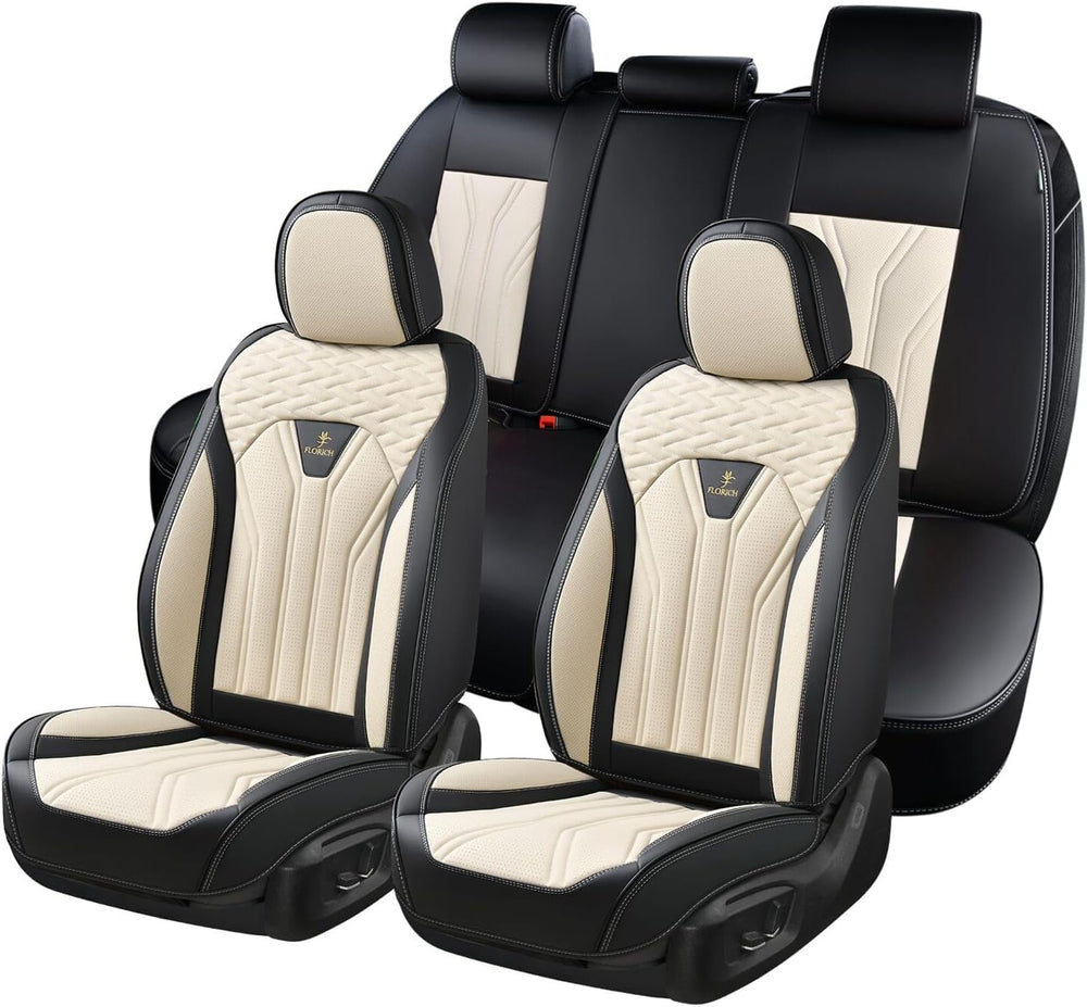 FLORICH Leather Seat Covers, Seat Covers Full Set, Car Seat Protectors 5 Seat...