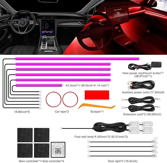 Acrylic Interior Car LED Strip Light