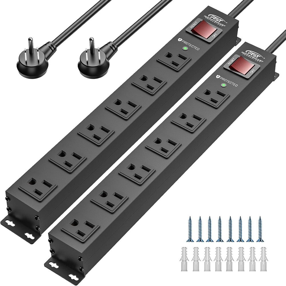 CRST 2Pack 6 Outlet Heavy Duty Power Strip