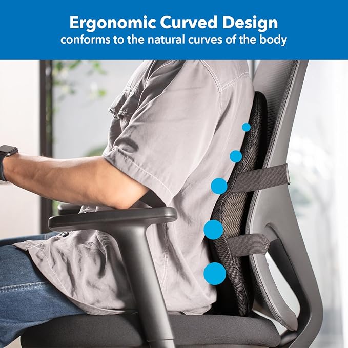 Mount-It! Office Chair Cushion, Lumbar Support Pillow